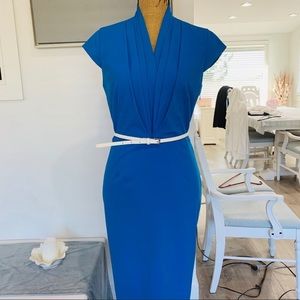 Calvin Klein - Blue Dress & White Belt